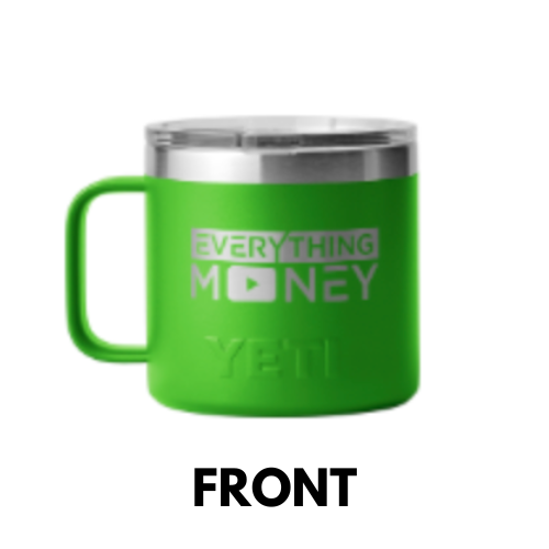 Everything Money RAMBLER® 14 OZ STACKABLE MUG by YETI® (GREEN)