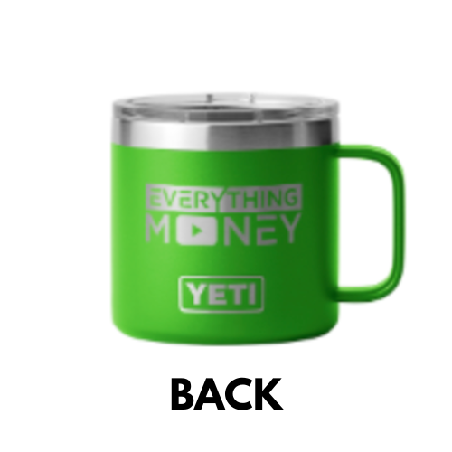 Everything Money RAMBLER® 14 OZ STACKABLE MUG by YETI® (GREEN)